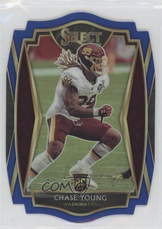 2020 Panini Select Premier Level Blue Prizm Die-Cut Chase Young Rookie RC 0a0s