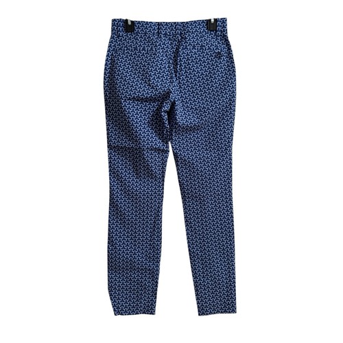 Tory Burch NUEVO Pantalones Deportivos Azul Estampado Costura Frontal Pierna Recta Talla 2 - Imagen 10 de 11