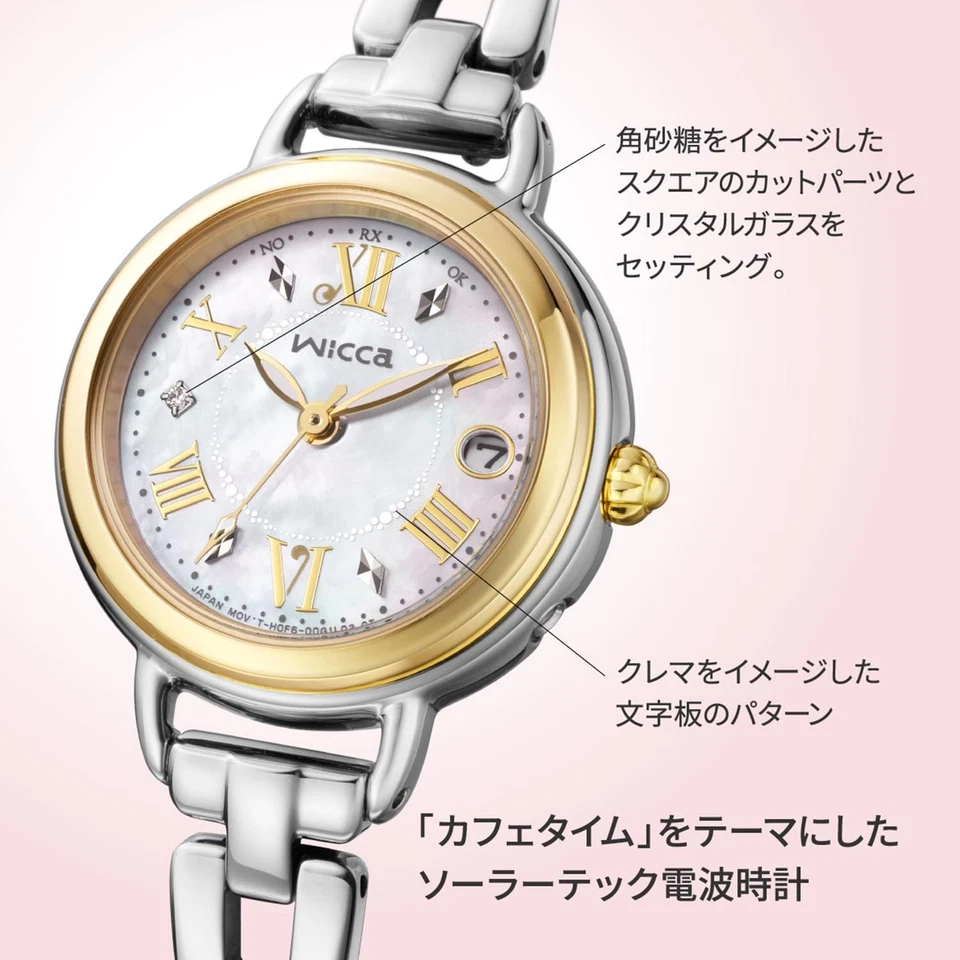 CITIZEN wicca Reloj Solar Radio KL0-537-21 Plata Oro Blanco Mujer - Imagen 3 de 4