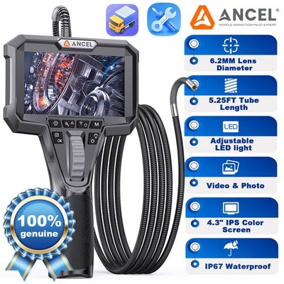 ANCEL AN301 Articulating Snake Borescope Endoscope Camera with 6 LED Light 5FT