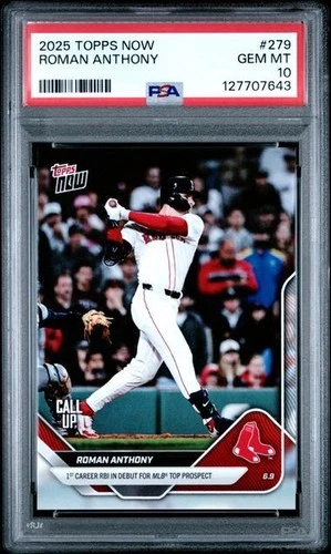 Roman Anthony 2025 Topps Now Red Sox Debut Rookie Card #279 PSA 10 Gem Mint