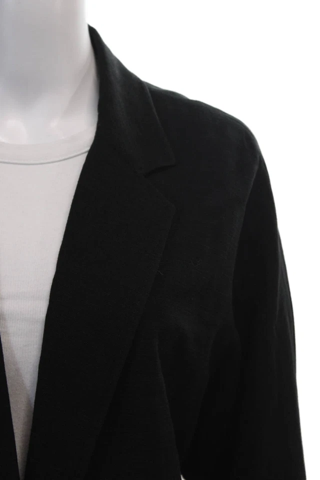 Chaqueta Blazer Massimo Dutti Mujer Cuello Muesca Abotonada Negra Talla S Foto 2 de 4