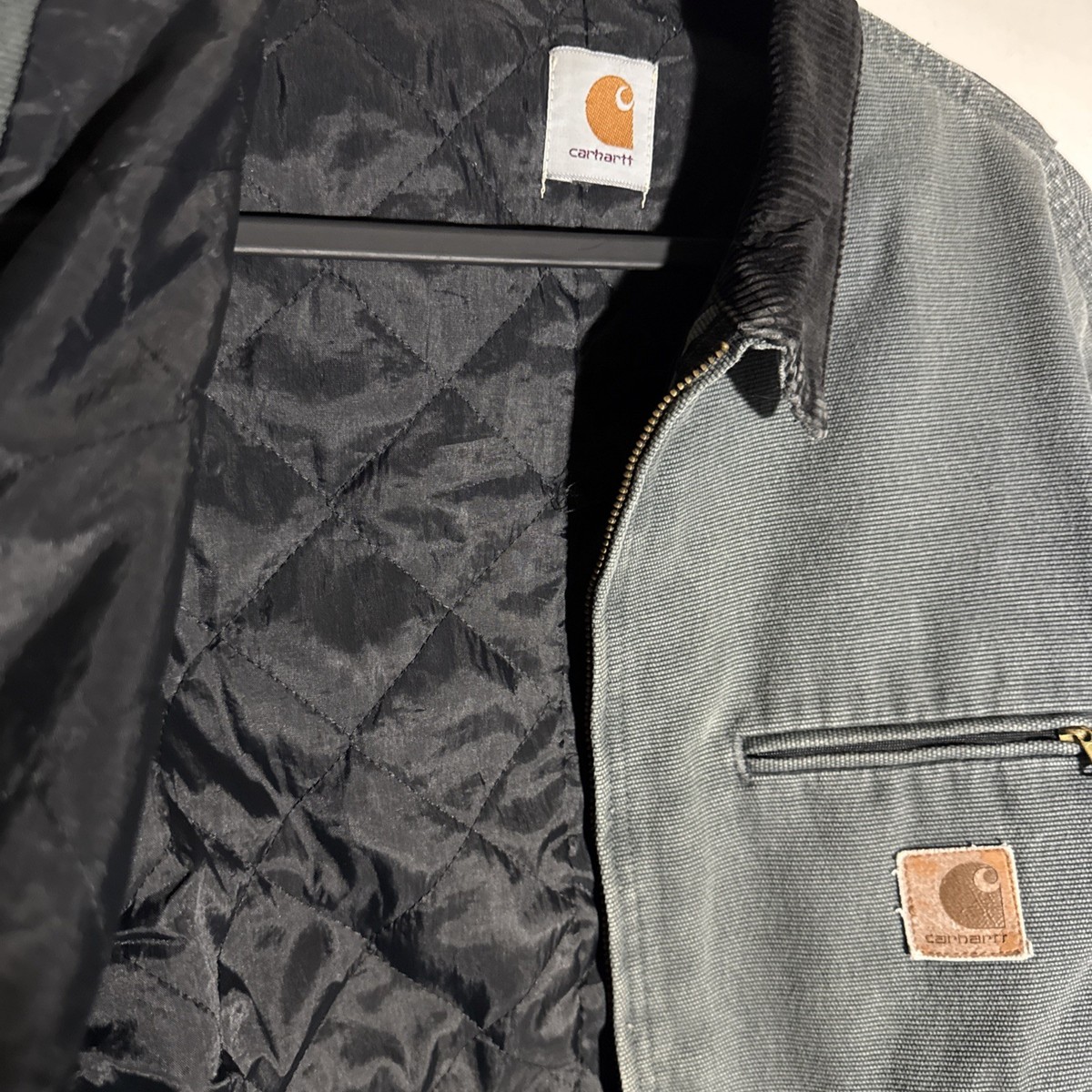 Vintage Carhartt J97 JQ0438 Charcoal Quilt Lined Canvas Detroit