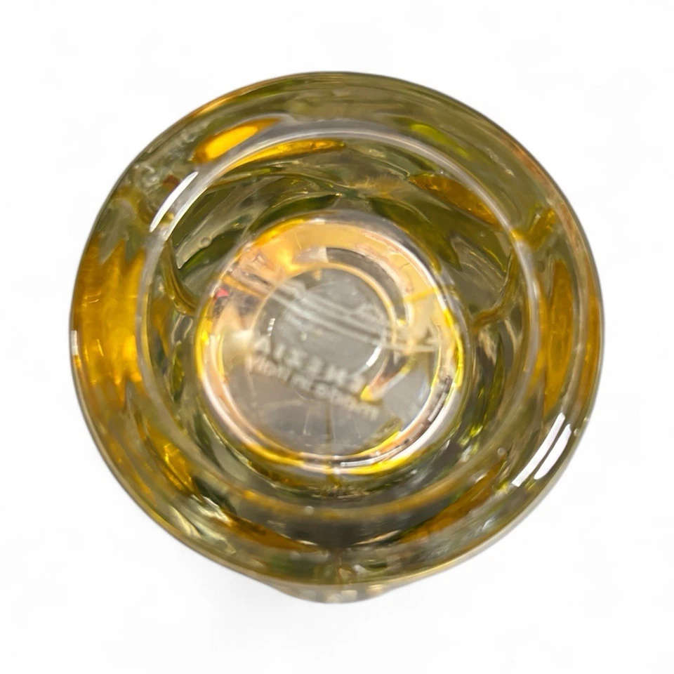 Glass Of Venice Murano Italian Crystal Vase yellow Geen Tree of Life 7.5 - Image 3 of 4