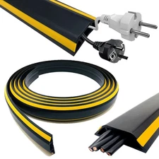 6.5ft Floor Cord Cover Cable Protector, Heavy Duty Self-Adhesive Flexible PVC...