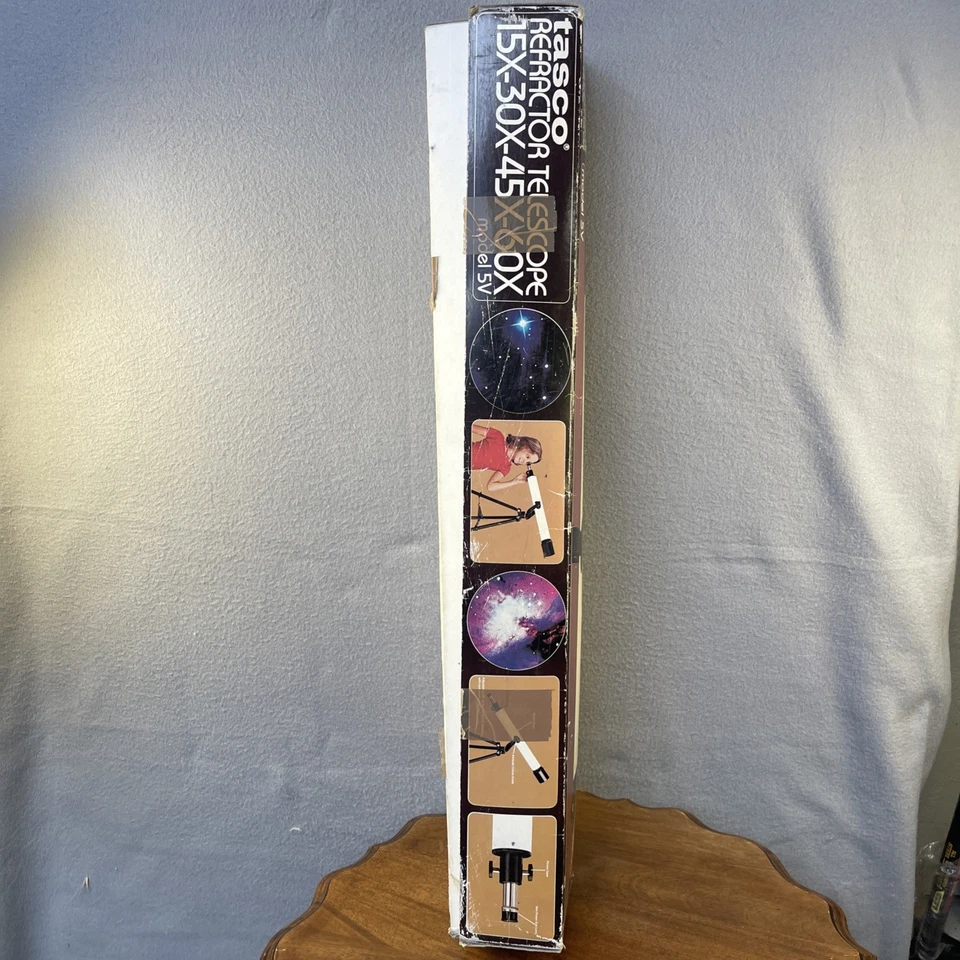 Tasco Refractor Telescope 60X Tripod Model 5V Made in Japan Vintage - Image 2 of 4