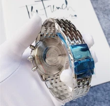 22mm Breitling 7-Link *Flat End* Silver Strap (Band Only)