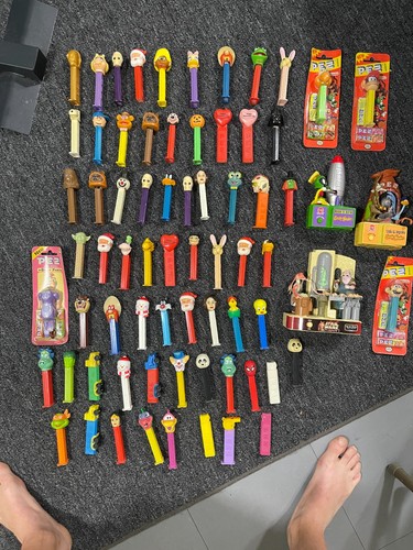 PEZ Candy Dispensers w/ Some Sealed Packs * Mixed Lot of 60+