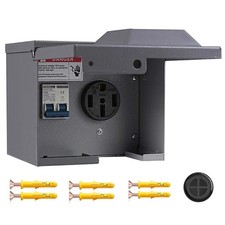 50 Amp Rv Outlet Box with Breaker,Rv Electrical Outlet,Ul Listed NEMA 14-50 Outl