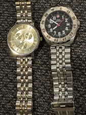2  Watches??Wegner Swiss Military Dive Rare & ??George Gold Both PARTS  As Is