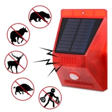 Solar Alarm Lamp 110db Warning Sound 129dB Loud Siren Strobe Farm Orchard Light