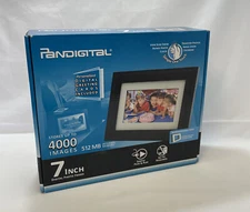 Pandigital 7" LCD Digital Picture Photo Frame Black PI7056AWB W/ Changeable Mats