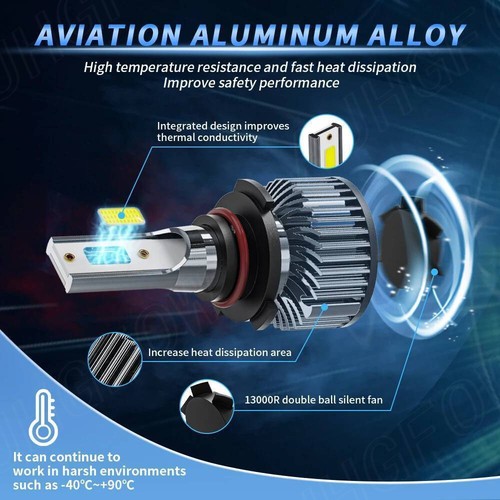 H11 LED Headlight Super Bright Bulbs Kit White 6000K 72000LM High/Low Beam - Picture 10 of 13