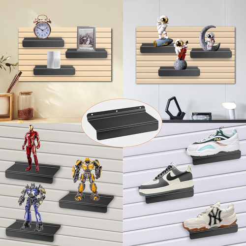 Slatwall Shelves Slatwall Panel Accessories Floating Slat Wall Shelf 5 Pcs - Picture 7 of 12