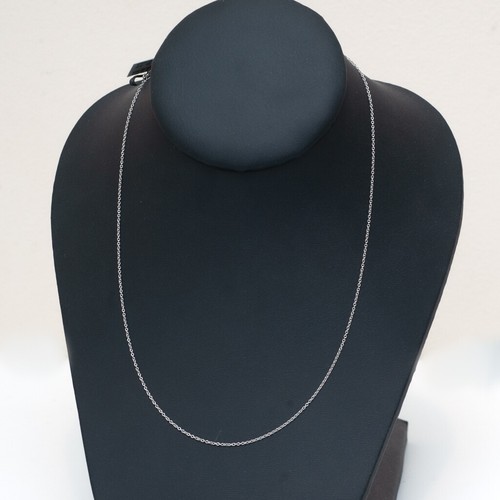 New DAVID YURMAN 18K White Gold 1.1mm Thin Oval Link Chain Necklace 16-18"