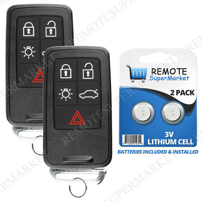 2 Replacement for Volvo 2007-2016 S80 2008-2010 V70 Remote Car Key Fob Keyless