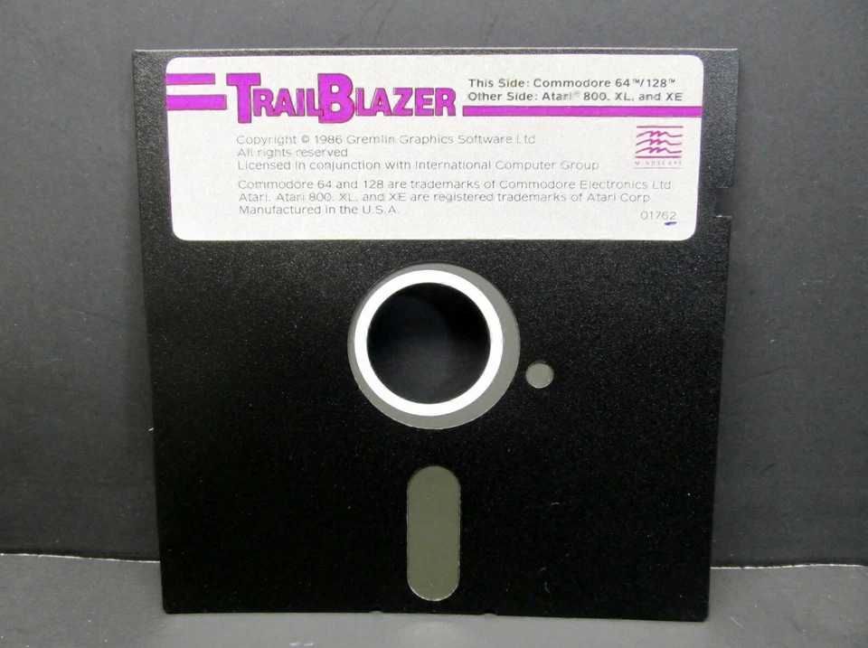 TRAILBLAZER, Commodore 64 / 128 & Atari 800, XL, XE, 5.25" Disk, Mindscape 1986 - Image 4 of 4
