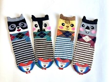 1 Pair Socks Cute Cartoon Soft Animal Raccoon Koala Horse Squirrel 9-9.8 inch