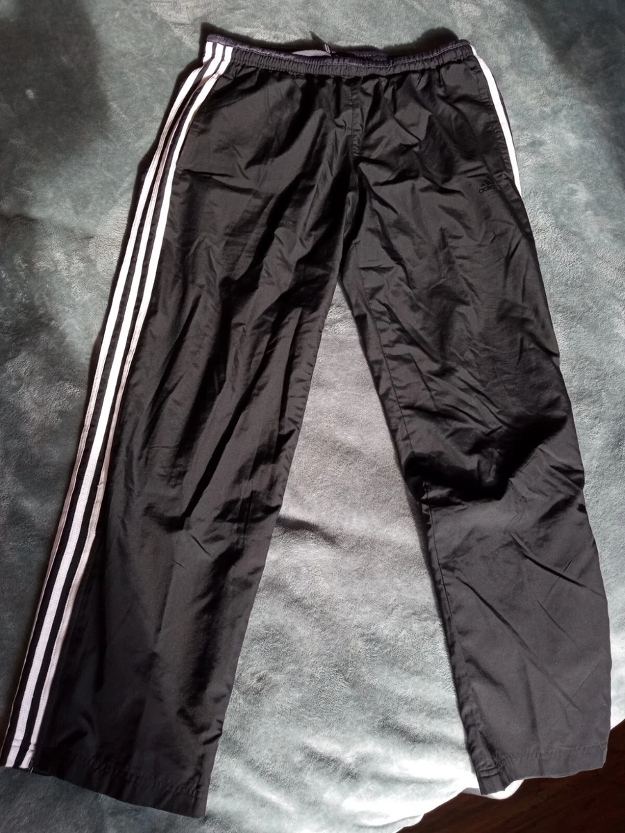 Adidas sweatpants black with white deals stripes