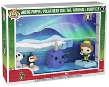 Funko Pop Deluxe Moment Elf: Buddy w/ Artic Puffin, Polar Bear, Narwhal Figure