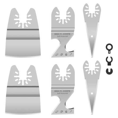 6Pc Oscillating Multitool Scraper Blade Set Precise Cut Oscillating Tool 3 Sided - Picture 8 of 11
