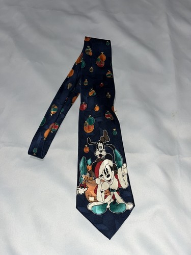 Walt Disney Mickey Mouse Santa Goofy Necktie ATLAS DESIGN Goteborg Sweden Silk - Picture 2 of 5