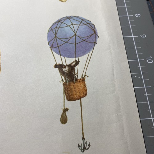 "Globo de conejo jirafa G de colección años 60 impresión alfabeto arte de pared 8,75 X12""" - Imagen 17 de 21