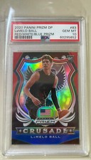 LAMELO BALL 2020-21 PANINI PRIZM DP #83 RED/WHITE/BLUE CRUSADE RC PSA 10 GEM
