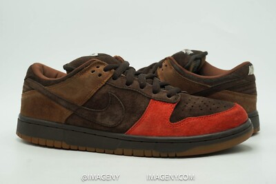 NIKE DUNK LOW SB USED SIZE 8 DARK CINDER BISON SPORT RED 304292-226