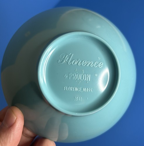 Juego de 2 cuencos prolonware turquesa mediados de siglo vintage florence MCM melamina - Imagen 2 de 3