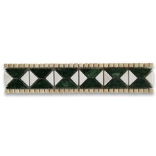 B0037P Marble Mosaic Border Listello Accent Tile Tahitian Green Polished