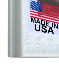 Custom Matted Picture Poster Frame & Mat 2-1/2" White Victorian 1556 16x20 24x36