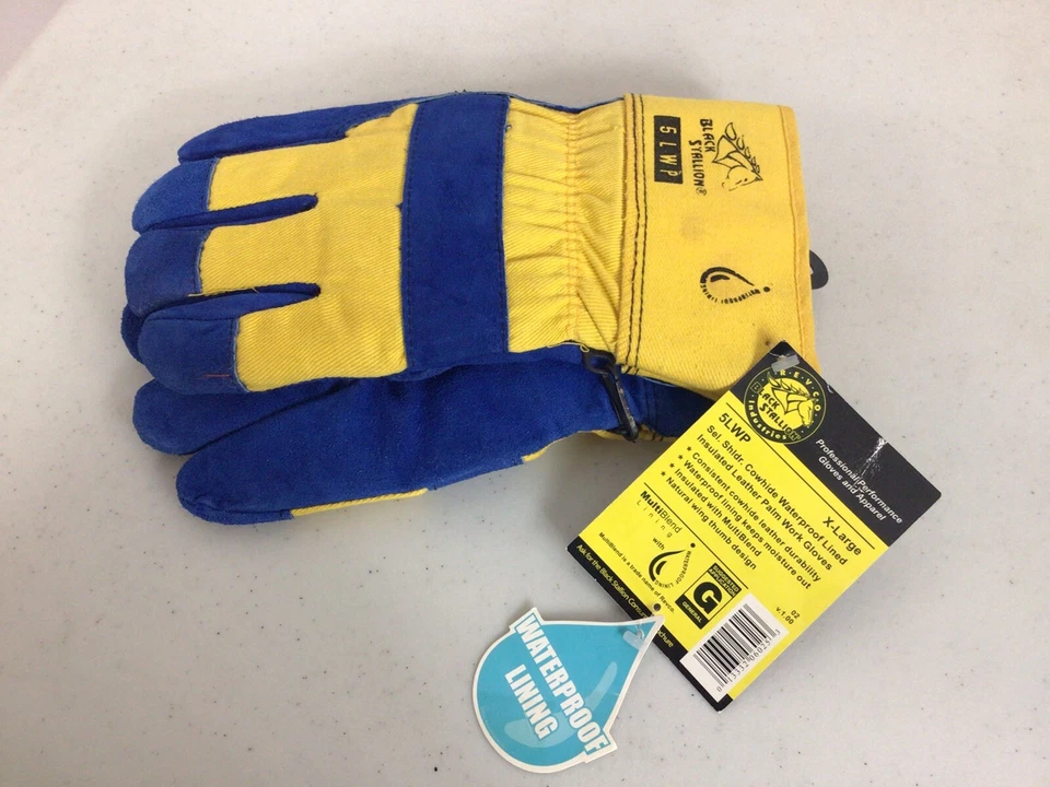 Guantes de soldadura con palo de cuero de vaca semental negro para hombre XL nuevos Foto 4 de 4