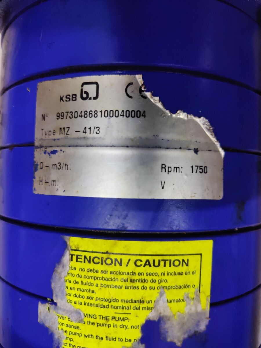 KSB MZ-41/3 Multi-stage horizontal Liquid Ring Pump 1750RPM KSB MZ-41/3 Multi-stage horizontal Liquid Ring Pump 1750RPM