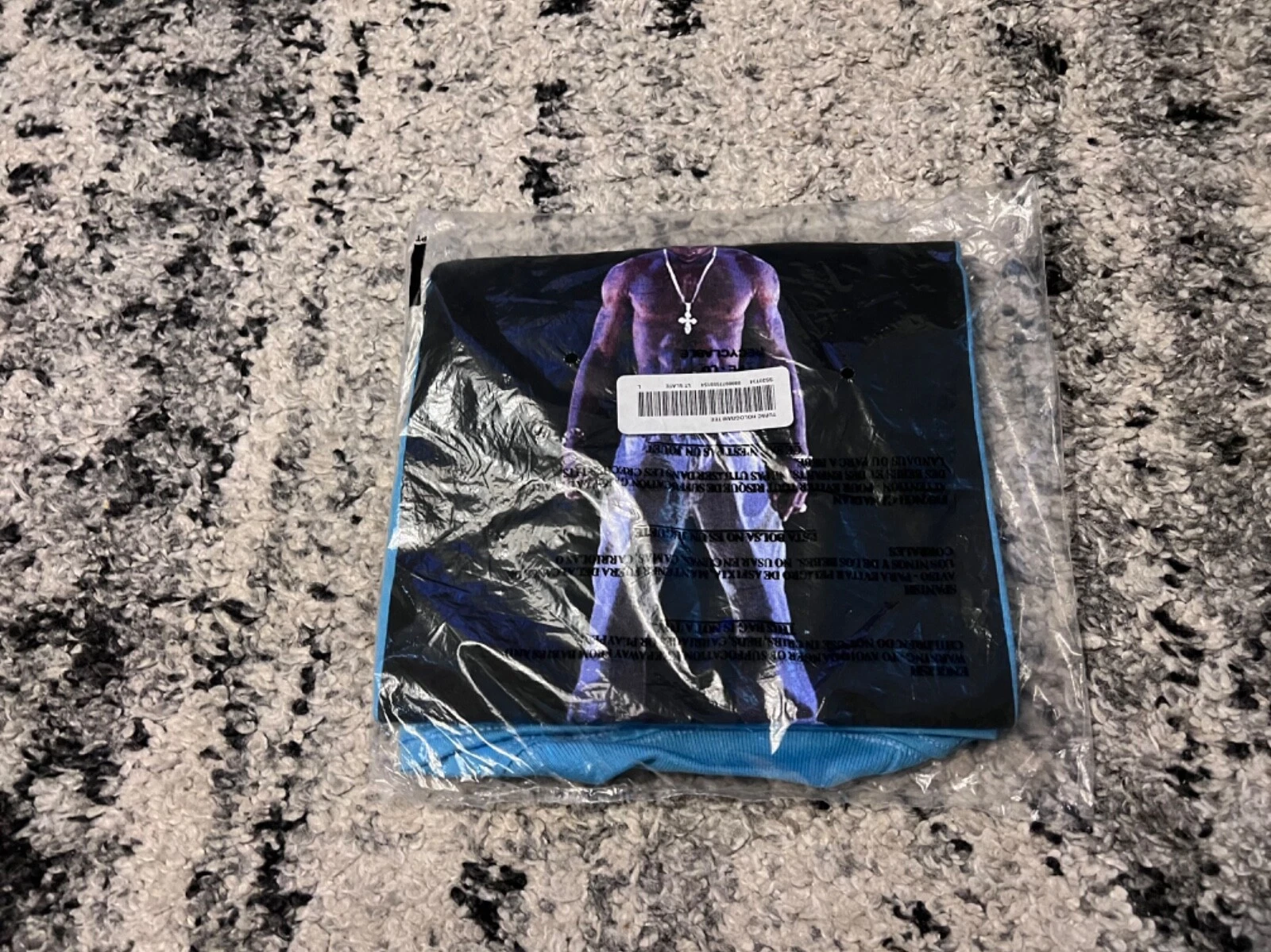 T shirt Supreme Tupac Hologramme Ardoise Légère Large