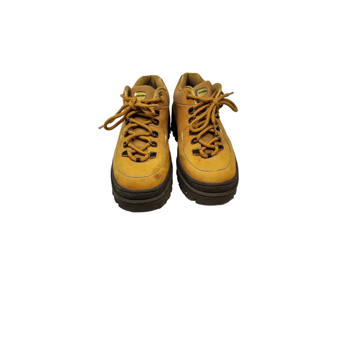 Vintage Y2K Skechers Jammers 8 Chunky Boot Brown Leather Lace Up