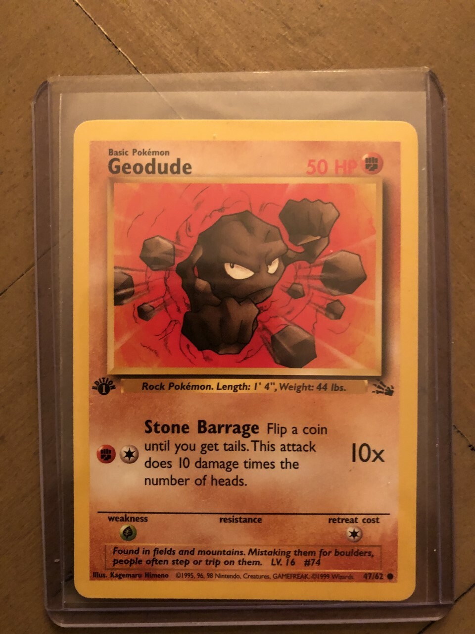 Pokémon Card 1st Edition Common Fossil Set 1999 Geodude 47/62 eBay