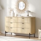 6 Drawer Chest of Drawers Lowboy Dresser Storage Cabinet Bedroom