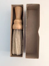 Vintage Wood Handled Soft Natuural Bristle Barber Neck Brush 7"