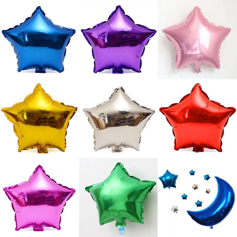 6pcs 5" Star Shape Aluminum Foil Balloons Wedding Party Assorted Color - Image 2 of 4