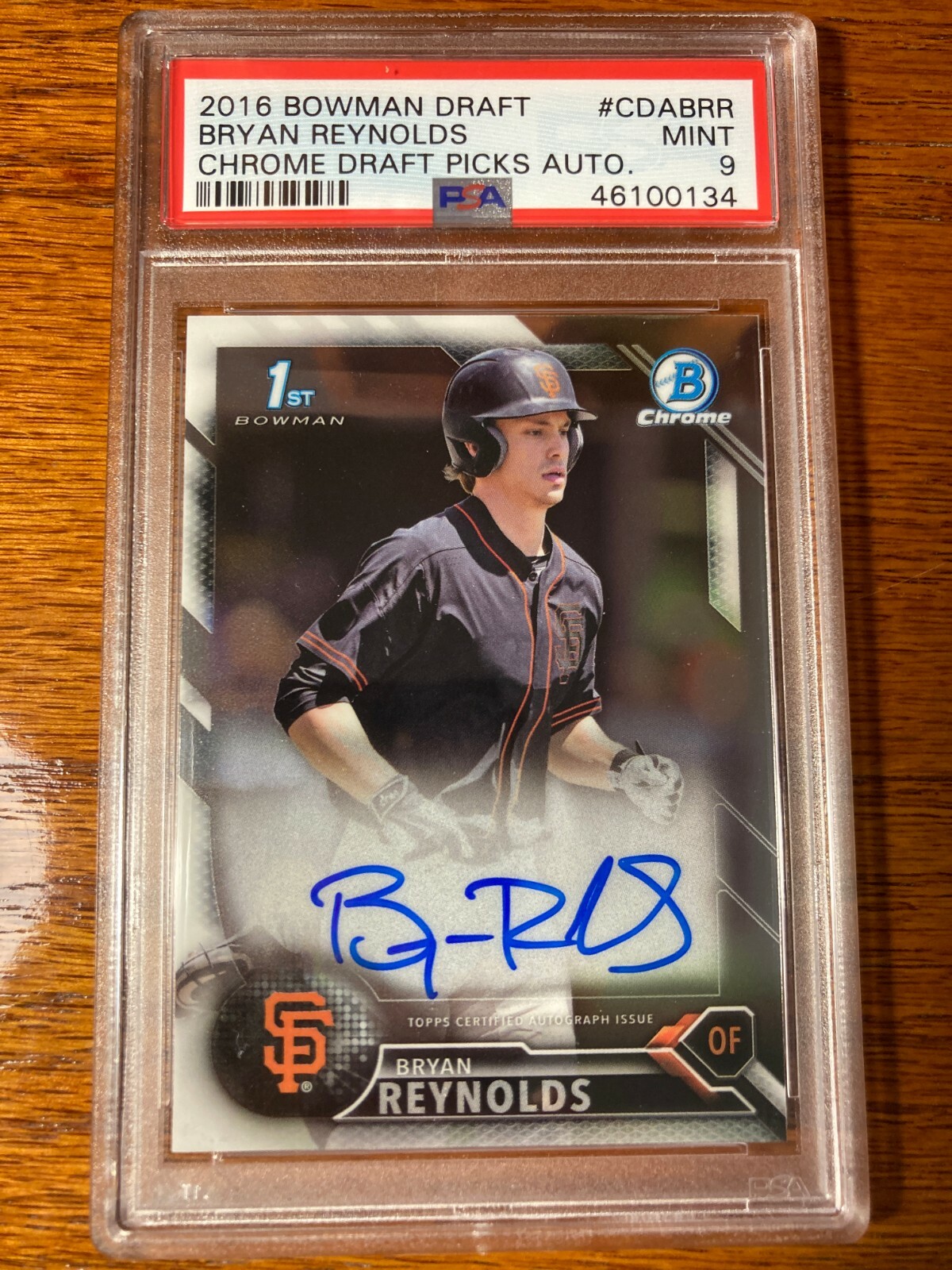2016 Bowman Chrome Draft BRYAN REYNOLDS #CDABRR Draft Picks AUTO PSA 9 - MINT