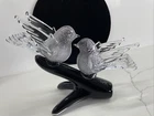 MURANO GLASS MASTER ANDREA TAGLIAPIETRA SILVER INFUSED BIRDS ON A BRANCH-SIGNED-