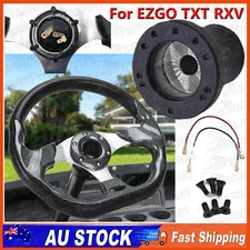 12.5'' Golf Cart Steering Wheel w/ Black Adapter for EZGO TXT RXV Valor Marathon