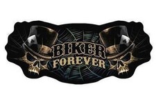 large JUMBO BIKER FOREVER SKULL JACKET BACK PATCH JBP32 skulls motorcycle new
