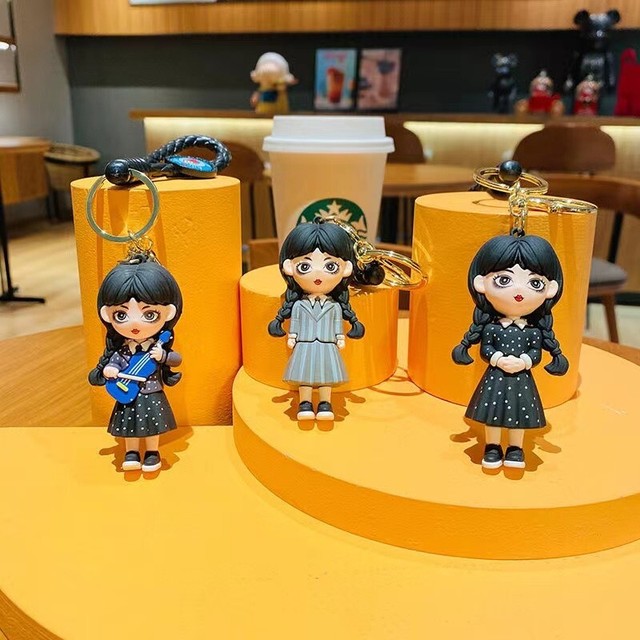 Addams doll key chain Wednesday Key chain pendant bag pendant set Addams doll key chain Wednesday Key chain pendant bag pendant set