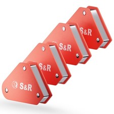 S&R 4-Teiliges Mini-Schwei&szlig;magnet-Set, Magnethalter,Montagewinkel 45&deg;, 90&deg;, 135&deg;