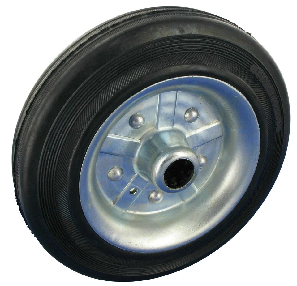 ROLLENTECHNIK VOM STEIN GMBH Rad 200mm Vollgummi Rollenlager Tragfähigkeit 205 KG Nabenlänge 59 mm