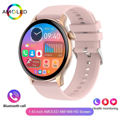 True AMOLED Smart Watch Ladies Screen Always Show Time 466*466 HD Health Tracker - Picture 25 of 33