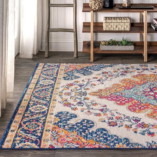 Vintage Area-Rug Easy-Cleaning for Bedroom Kitchen Living Room Non Shedding New - Picture 3 of 7
