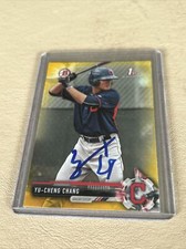 Yu Chang SIGNED 2017 1st Bowman Yellow Not # Card RC Auto Indians Red Sox Rookie